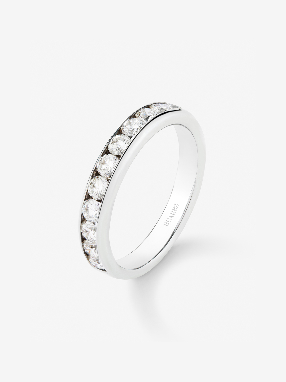 Entire 18K white gold alliance with 10 brilliant-cut diamonds with a total of 1 cts