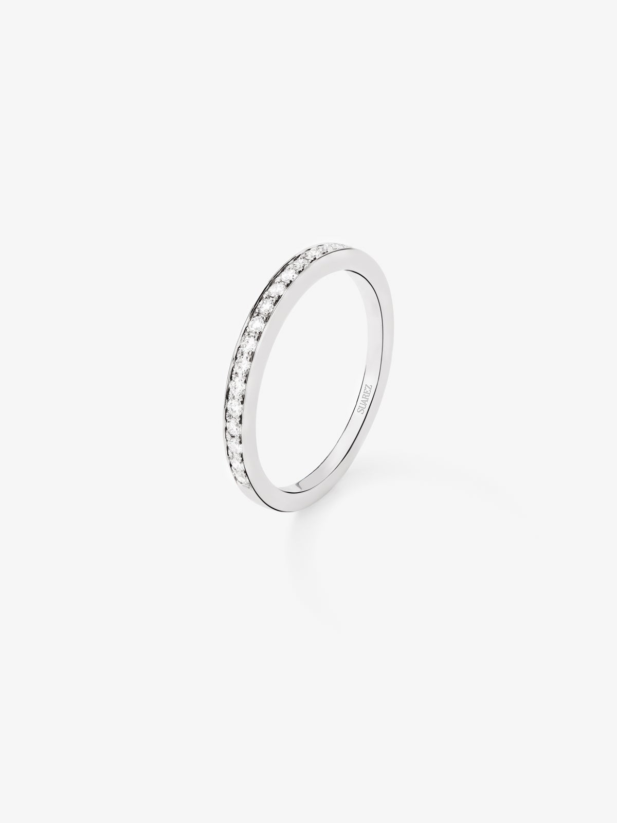 Half ring in 18K white gold with 10 brilliant-cut diamonds with a total of 0.7 cts