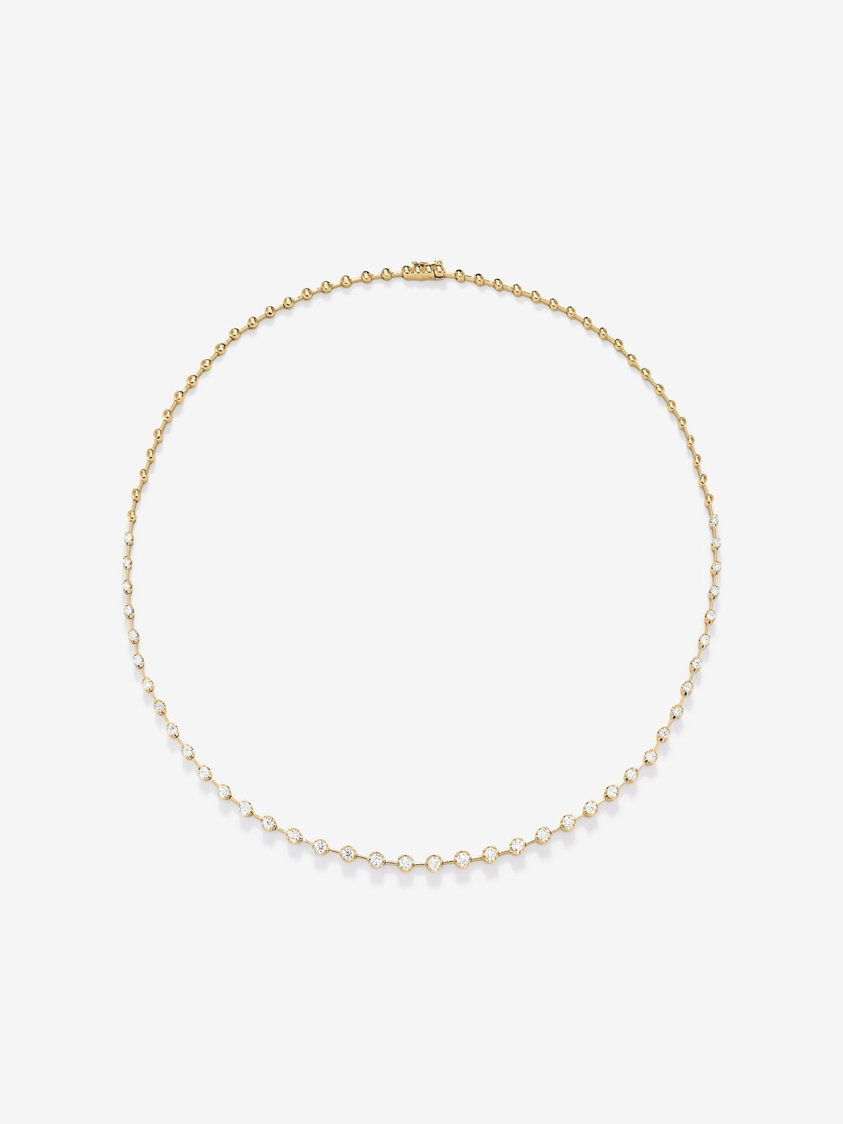 18K yellow gold necklace with 39 brilliant-cut diamonds with a total of 2 cts
