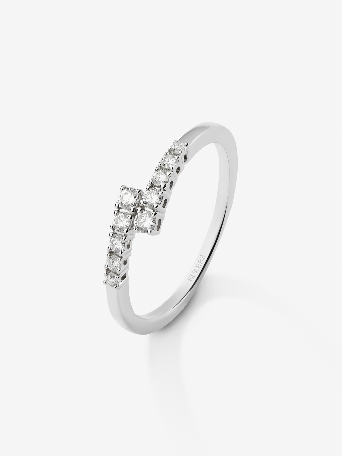 You and me ring in 18K white gold with 10 brilliant-cut diamonds with a total of 0.2 cts