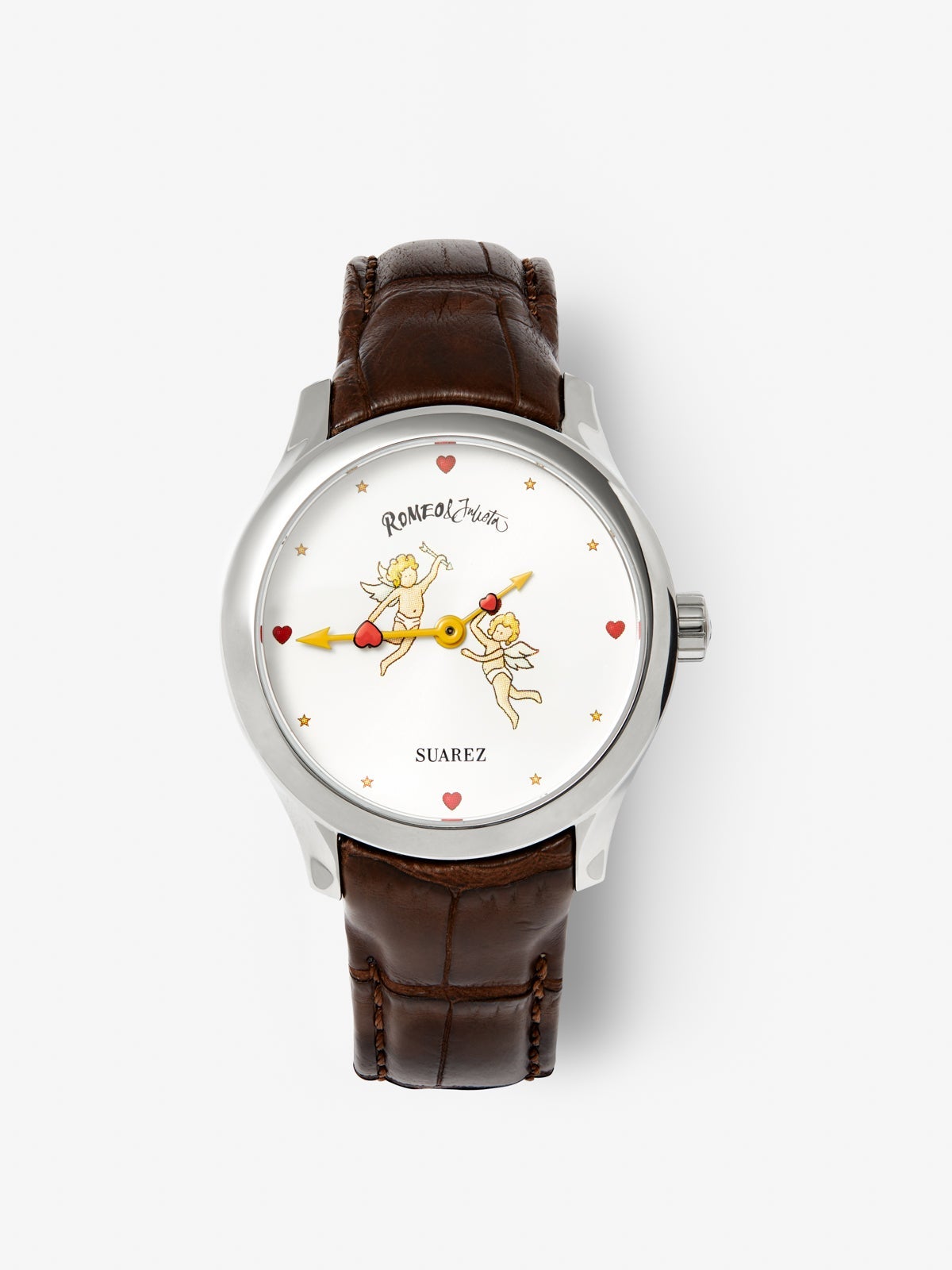 Stainless steel watch and leather bracelet, with sapphire glass and quartz movement