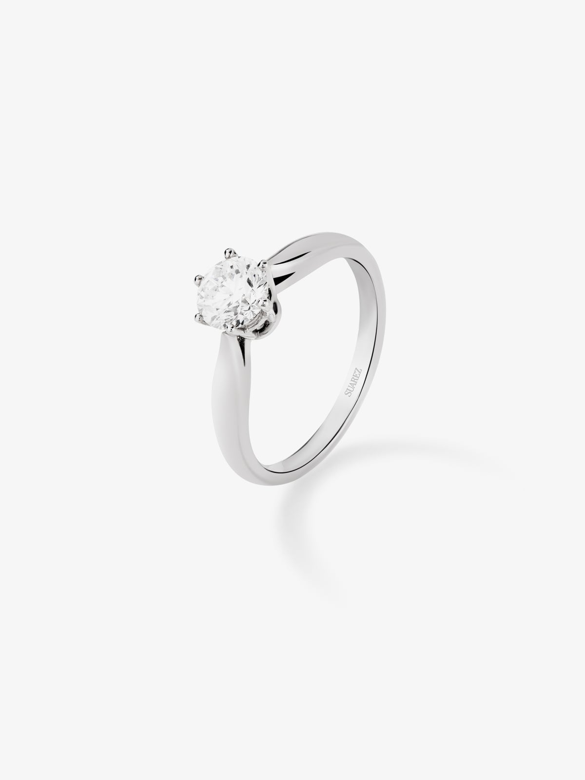 White gold engagement ring with diamond