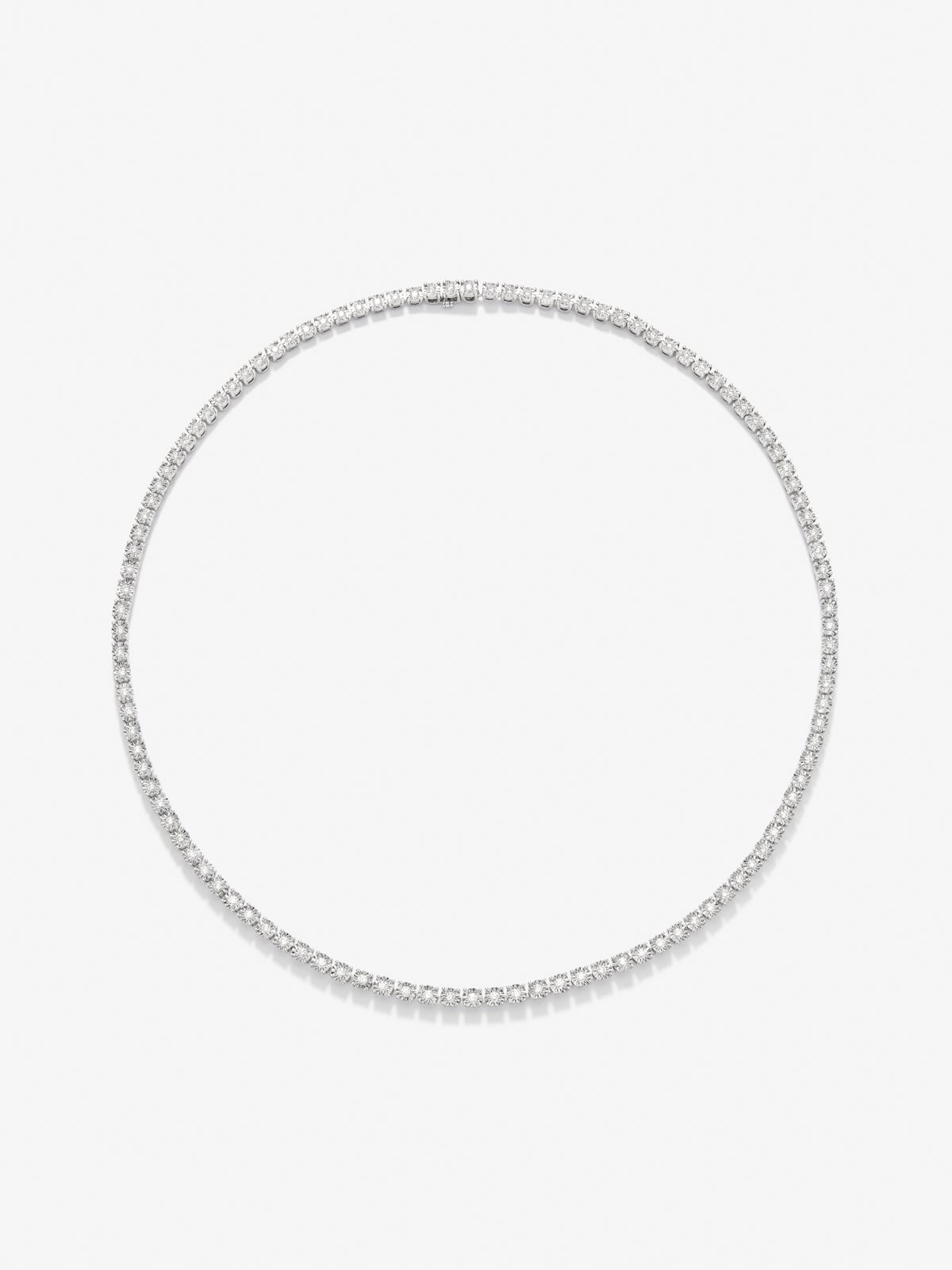 Gargantilla Riviere Collar of 18k White Gold with Diamonds