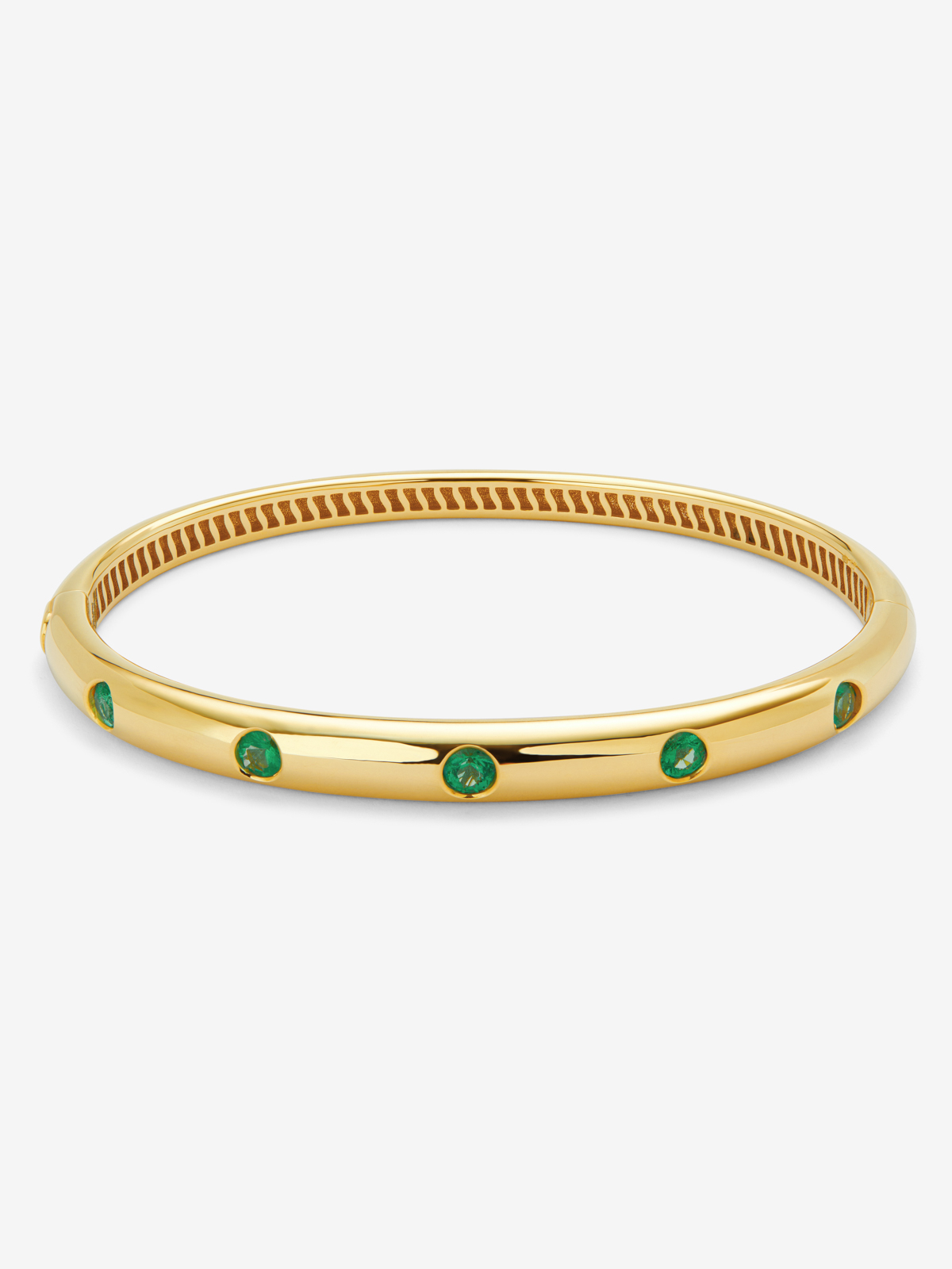 18K yellow gold bracelet with 1.02 ct brilliant cut emeralds