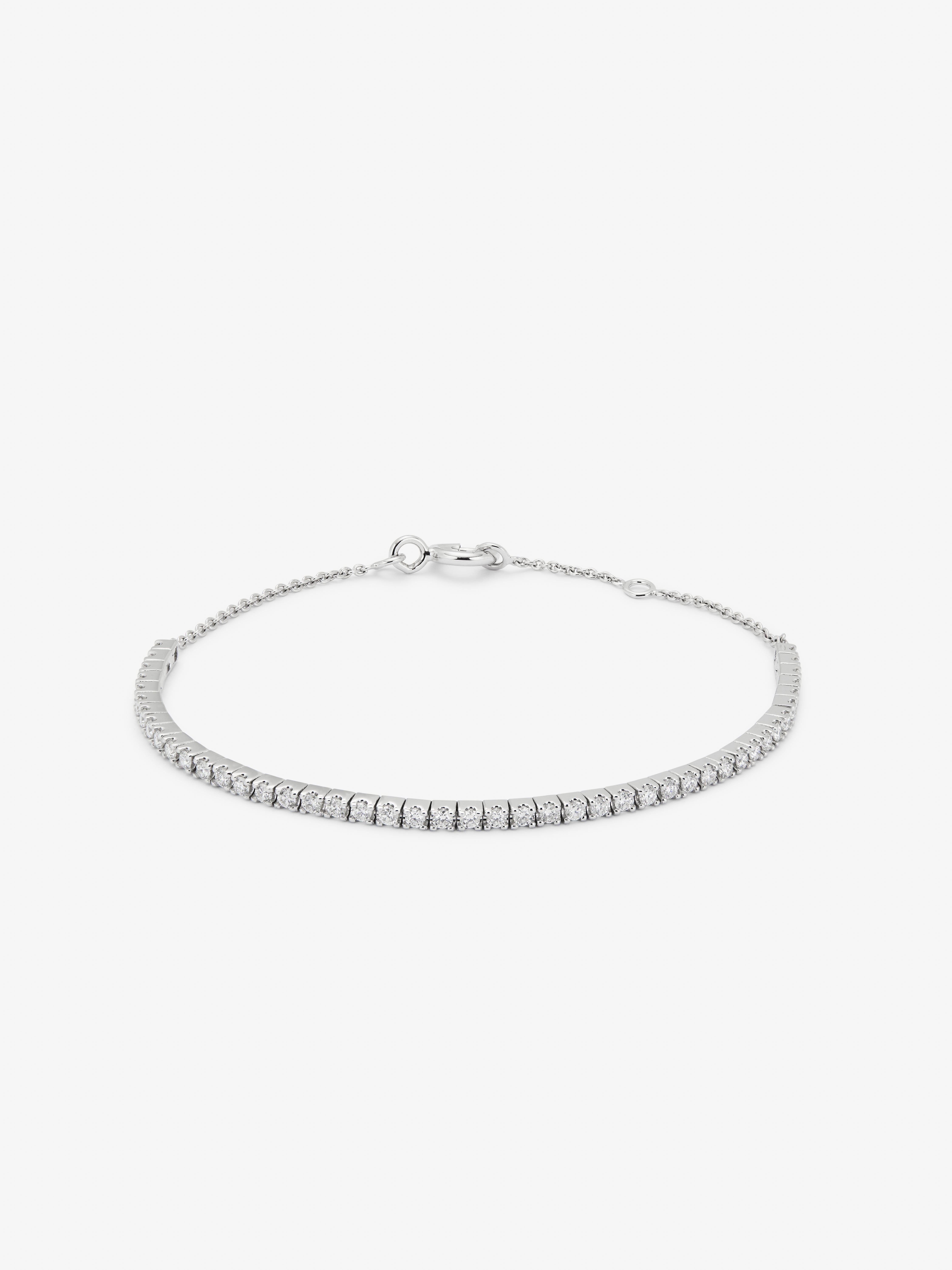 18K White Gold Diamond Chain Bracelet