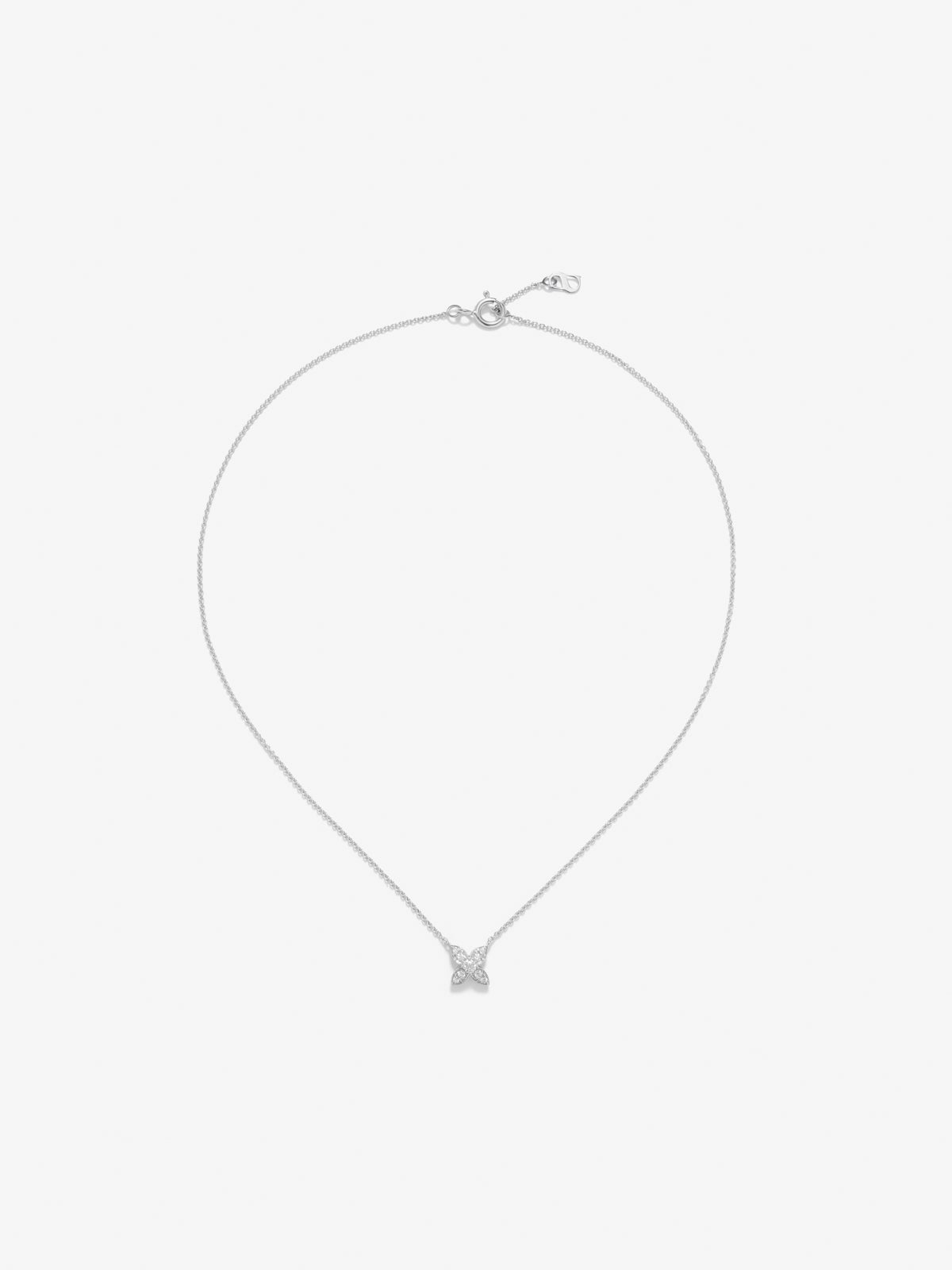 18K white gold pendant with white diamonds of 0.18 cts